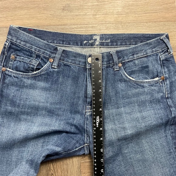 Vintage Y2K 7 For All Mankind A Pocket Bootcut Jeans Womens 34 Blue Classic Boho - Picture 10 of 10